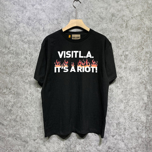 Gallery Dept T Shirt Retro Printed Loose Short-Sleeved Shirt