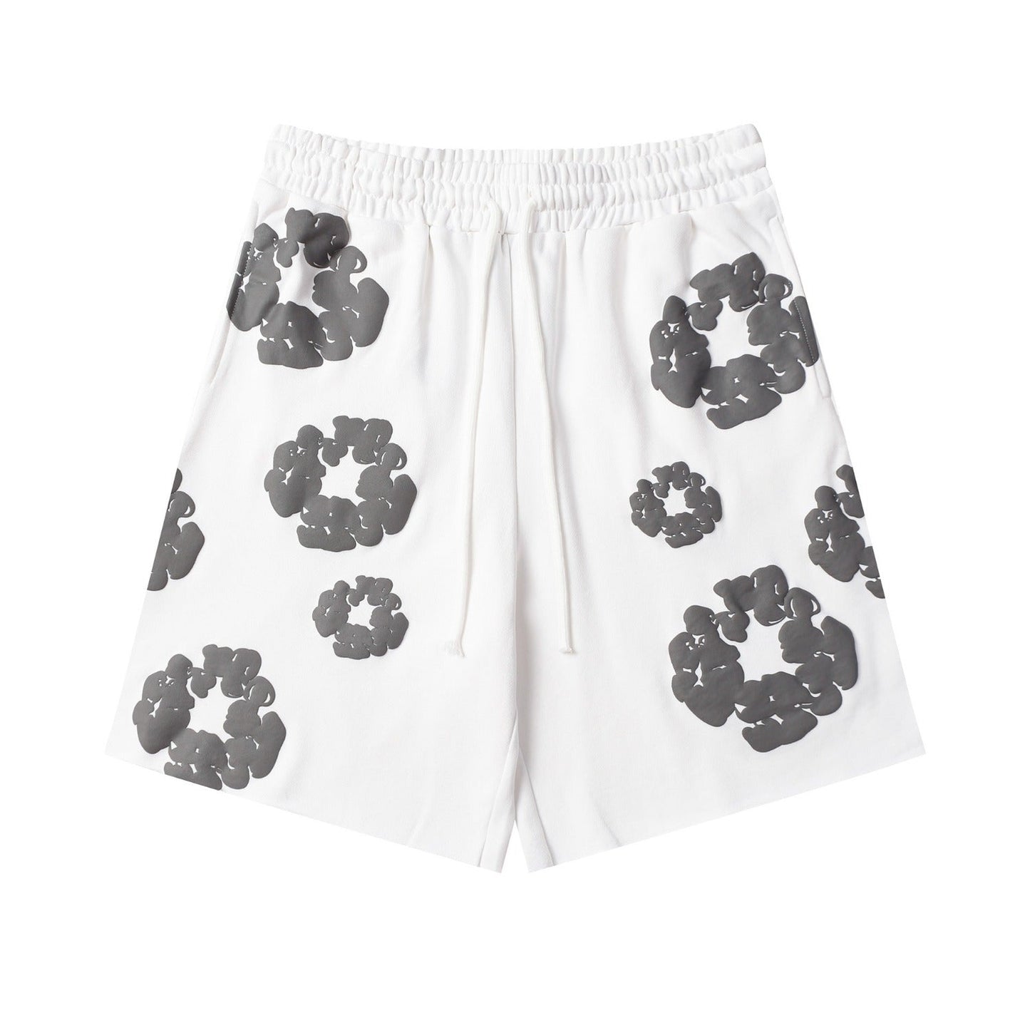 Denim Tears Outfit:T-shirt/Shorts (Separate Purchase Options) Puff Print Short Sleeve T-shirt Loose Couple Shorts Suit