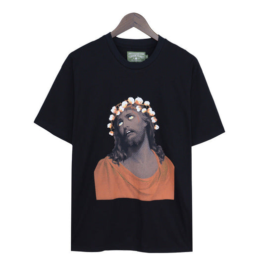 Denim Tears T-shirts Kapok Vintage Portrait Short Sleeve T-shirt