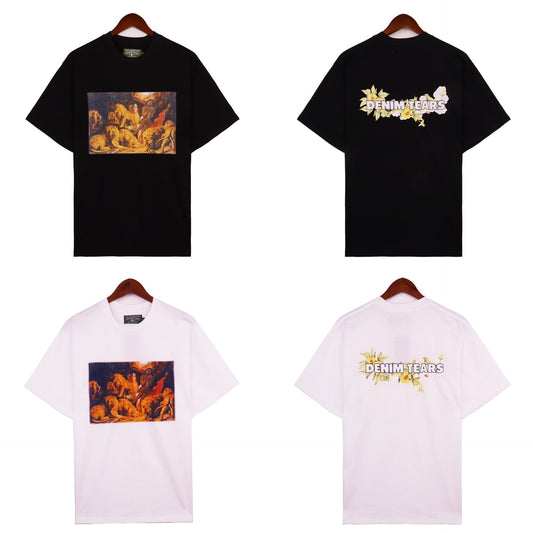 Denim Tears T-shirts Letter Portrait Short Sleeve T-Shirt