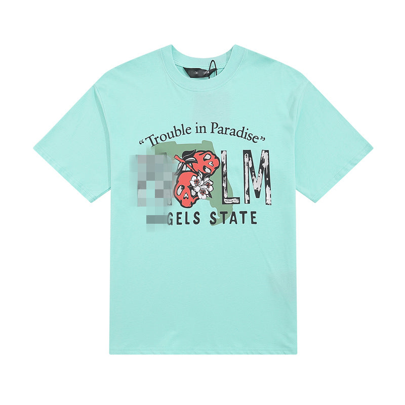 Palm Angels T-shirt Skull Letter Print Short Sleeve T-shirt