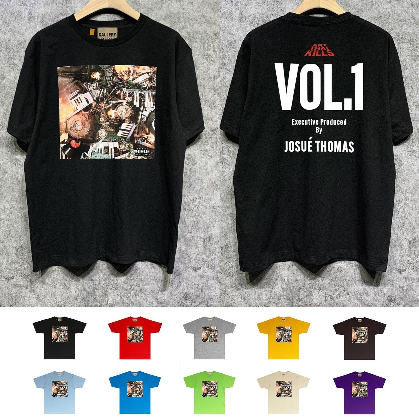 Gallery Dept T Shirt Retro Printed Loose Short-Sleeved Shirt